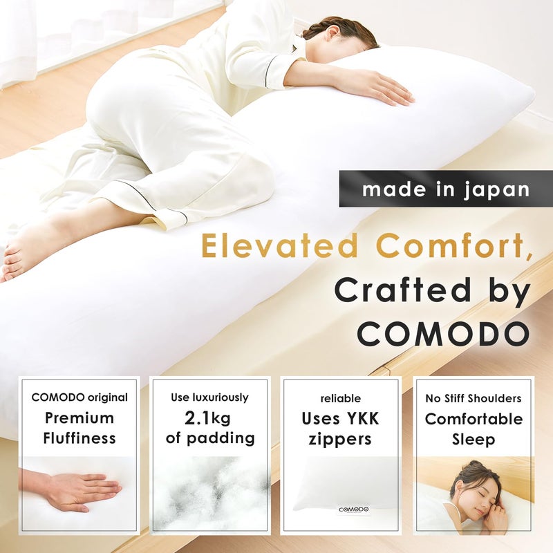 Comodo Luxury Body Pillow High-End Class (Made in Japan / 63 x 20 inch (160 x 50cm)) Dakimakura Pillow for Side Sleepers (Anime/Maternity) CMD9900LS Genuine Product Fabric Feel Level up - Image 1